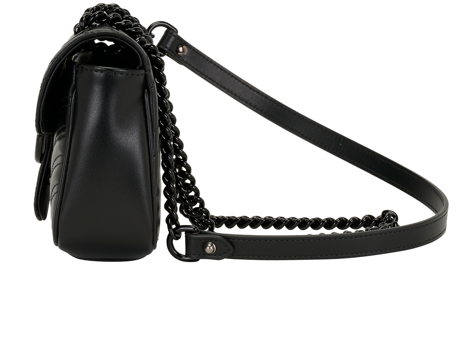 Small GG Marmont, &pound;895, Handbags, Black, Leather, Bottom view